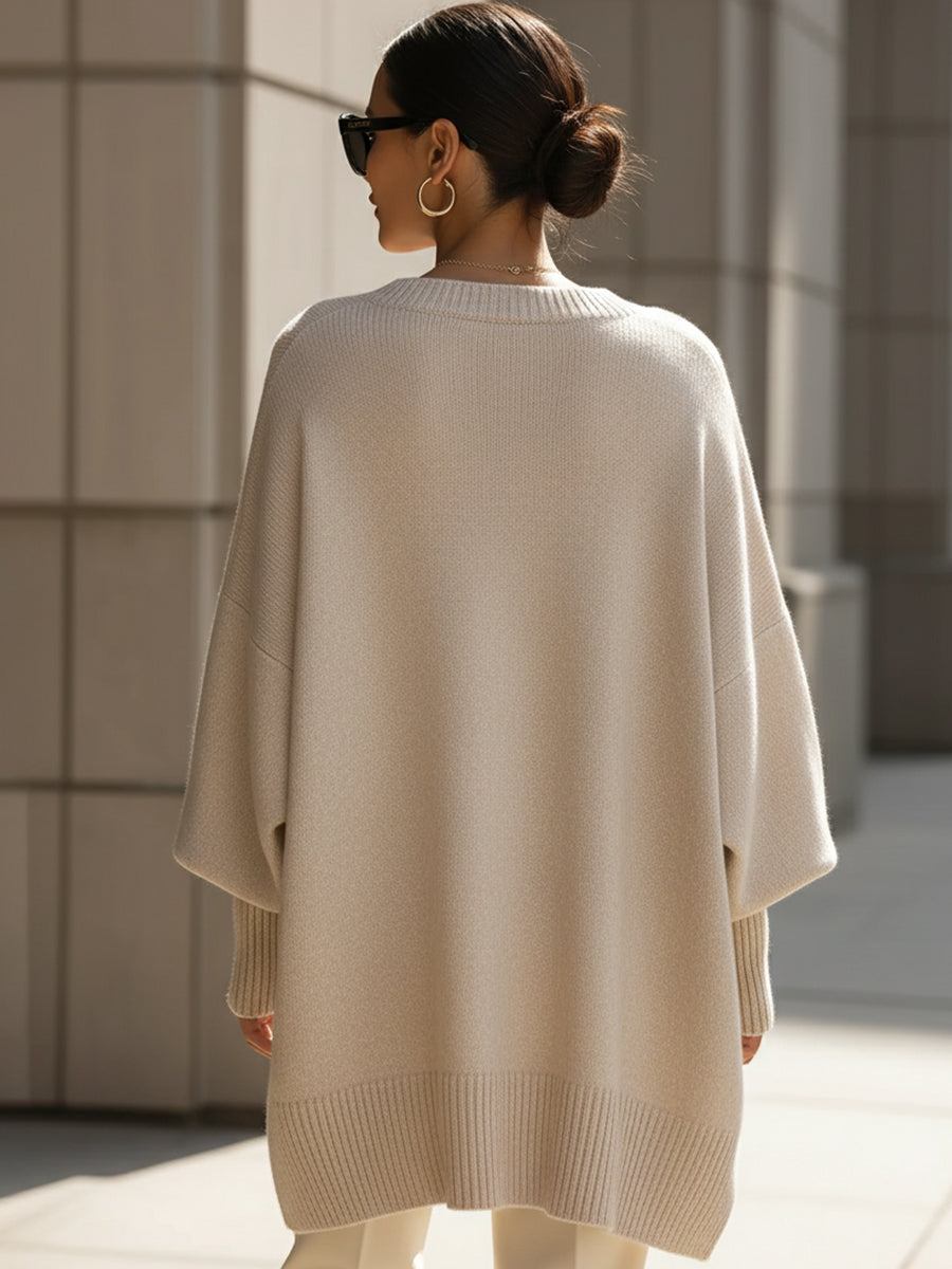 Sweter damski dzianinowy z wełną jesienny