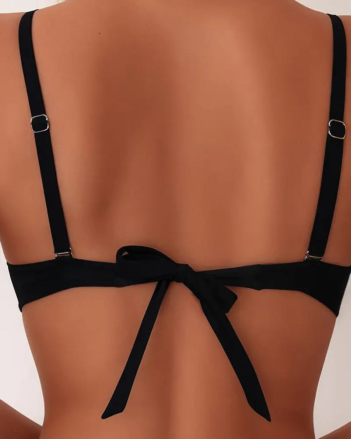 Strój kąpielowy bikini damskie na lato z poliestru dwuczęściowe szybkoschnące plażowe