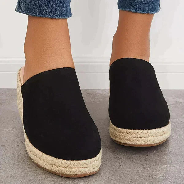 Klapki damskie bawełniane na lato espadryle na koturnie lekkie wygodne modne
