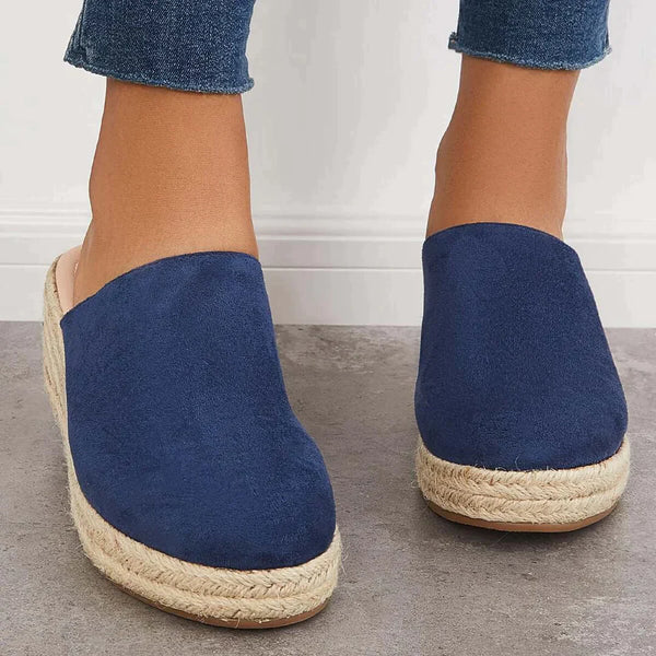 Klapki damskie bawełniane na lato espadryle na koturnie lekkie wygodne modne