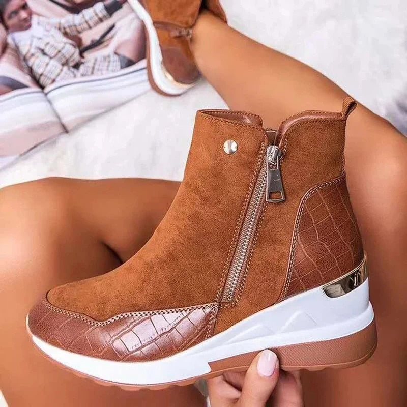 Women's Orthopedic Leather Shoes for Spring – Comfortable Health Ankle Boots for Walking