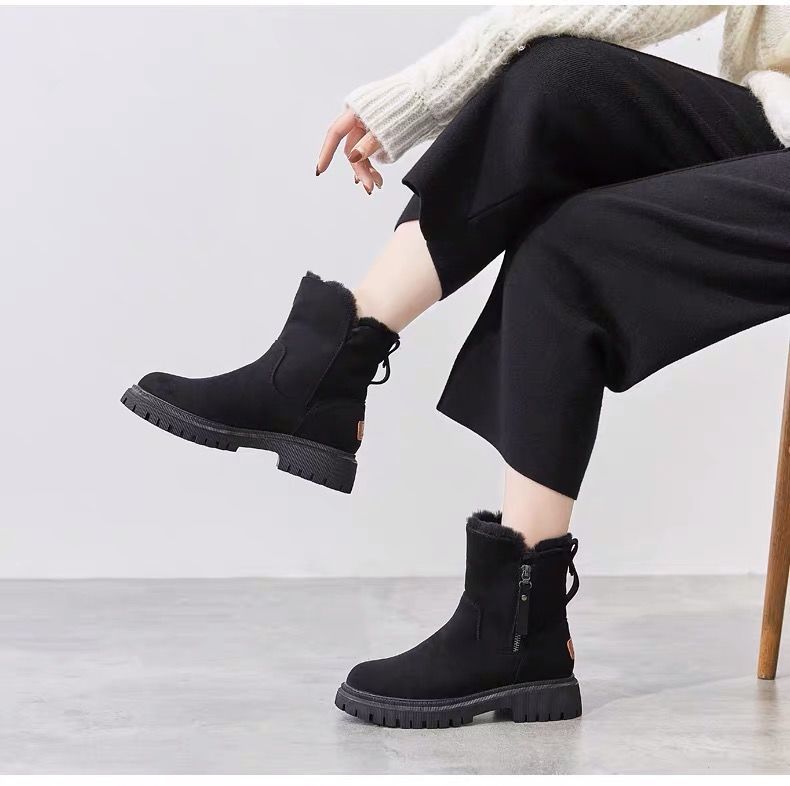 Women's winter suede ankle boots insulated comfortable casual fashionable shoes