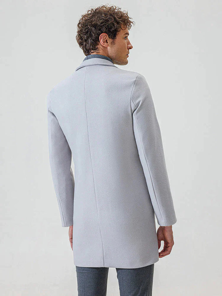Płaszcz męski wełniany na wiosnę – elegancki płaszcz męski z wełny casual przejściowy