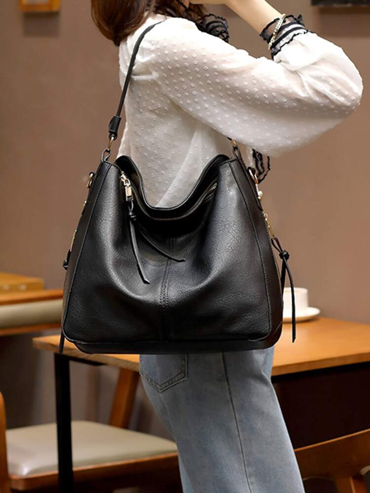 Torebka damska skórzana na ramię duża shopper bag na wiosnę elegancka casualowa