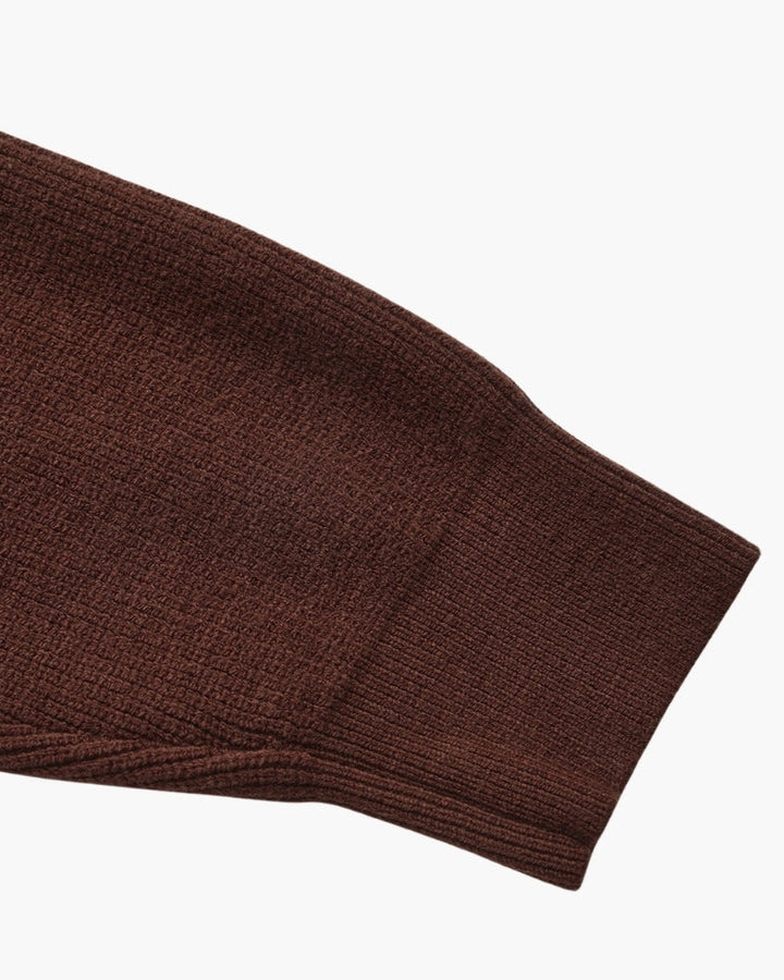 Męski sweter wełniany z zamkiem pod szyją prążkowany jesień smart casual