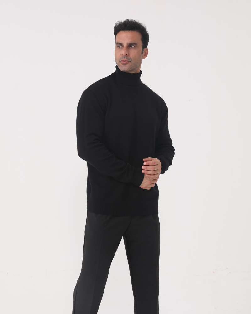 Męski golf bawełniany elegancki sweter z dzianiny jesienny