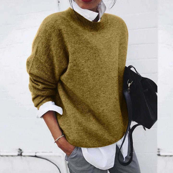 Sweter damski kaszmirowy oversize z wełny na jesień i chłodniejsze dni casualowy