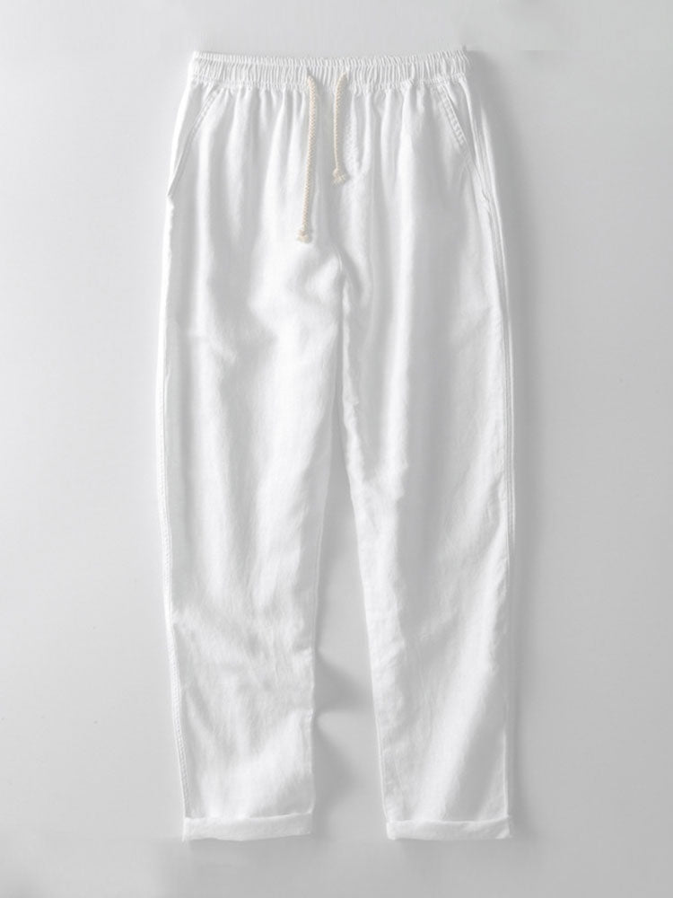Conjunto masculino de linho camisa e calças respiráveis verão 2026