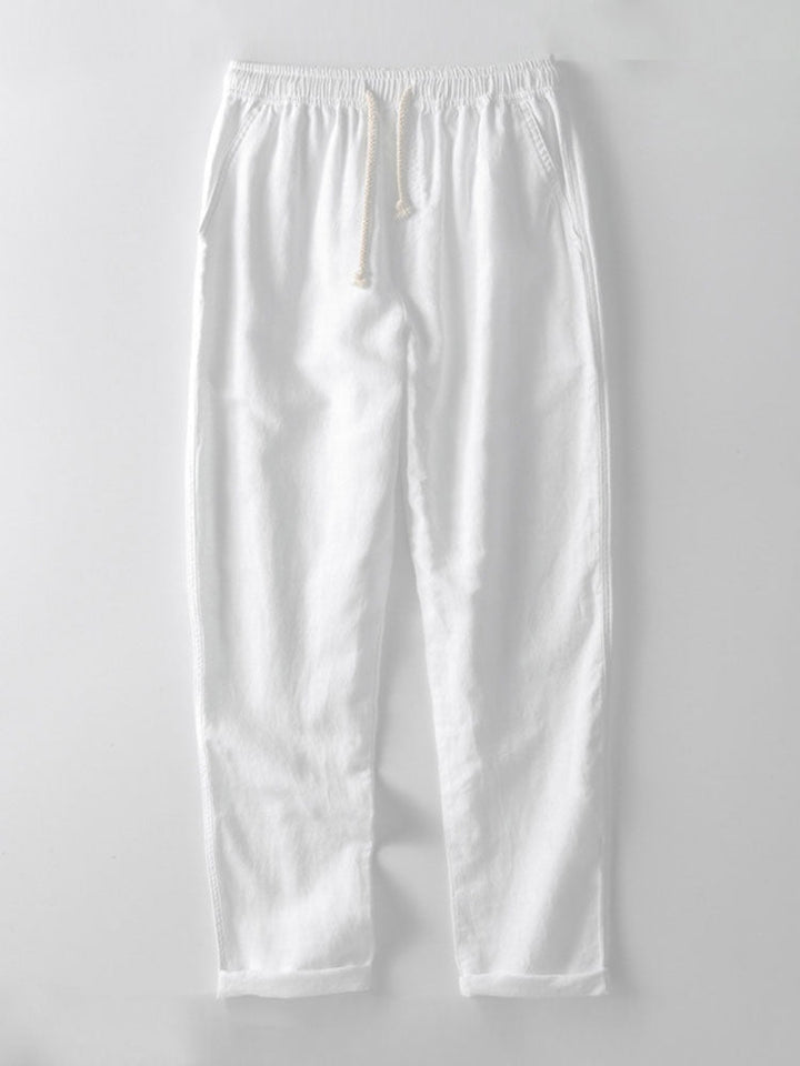 Conjunto masculino de linho camisa e calças respiráveis verão 2026