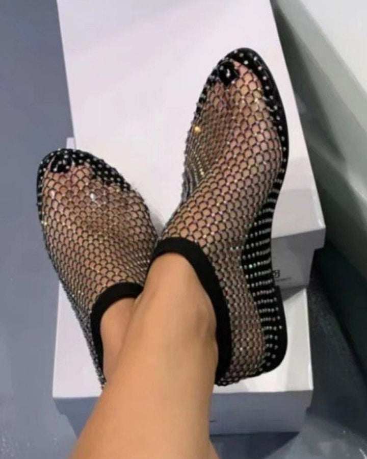Baleriny damskie na wiosnę – eleganckie baleriny damskie z oddychającej siateczki knit casual