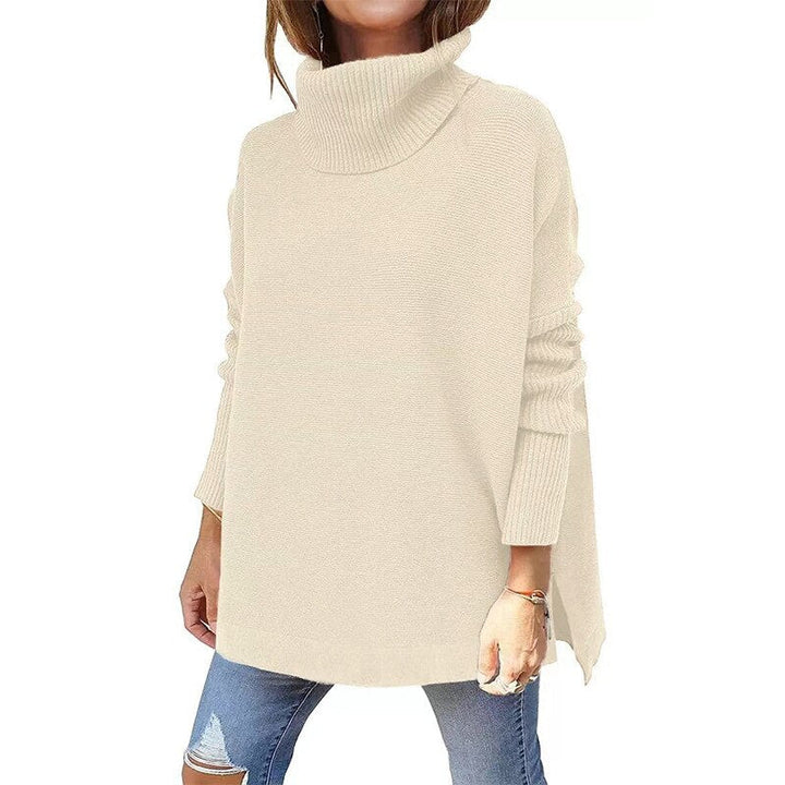 Sweter damski wełniany golf oversize ciepły klasyczny na jesień zimę luźny