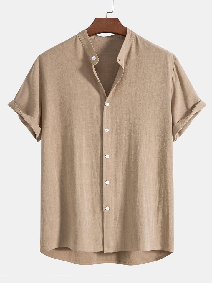 Conjunto masculino de linho camisa e calças respiráveis verão 2026