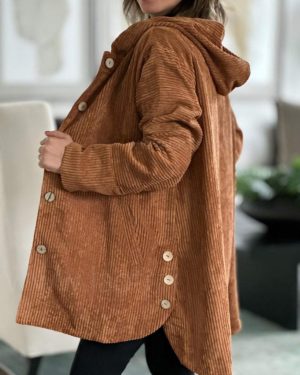 Kurtka damska wełniana przejściowa na wiosnę elegancka lekka oversize casualowa