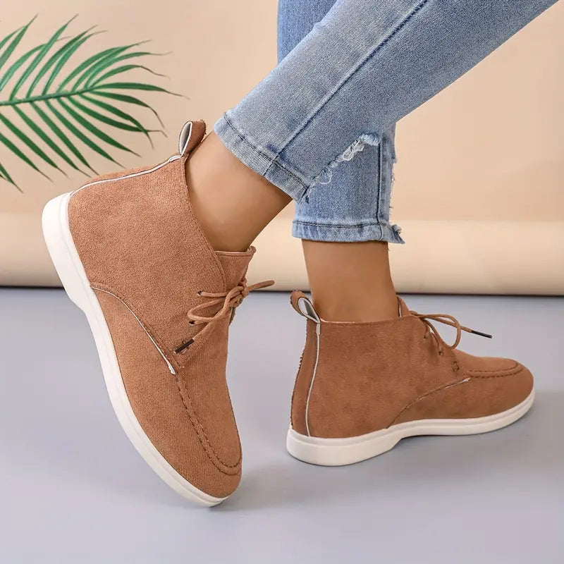 Dámské kožené boty na jaro pohodlné polobotky casual elegantní šněrovací