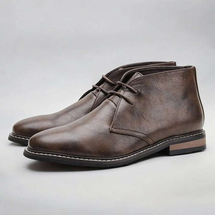 Botki męskie sznurowane chukka skóra naturalna eleganckie jesienne