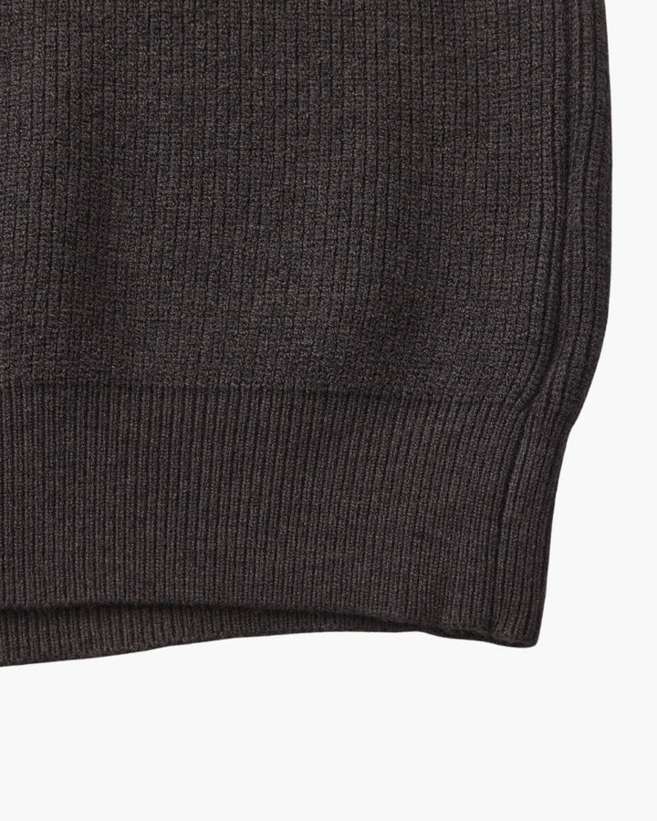Męski sweter wełniany z zamkiem pod szyją prążkowany jesień smart casual