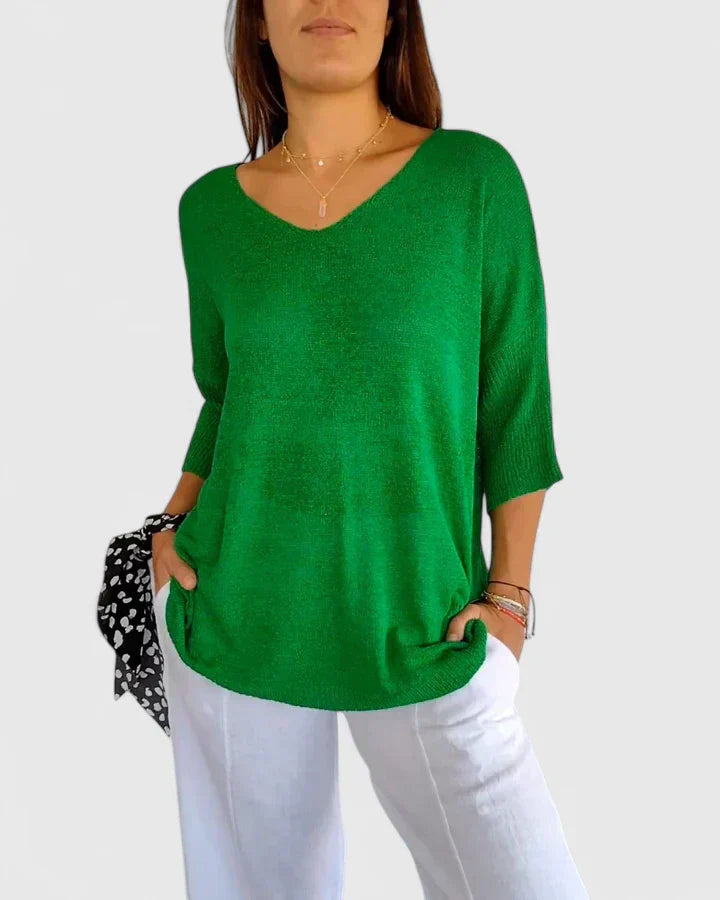 Blusa feminina de algodão elegante para o verão com manga curta para looks do dia a dia