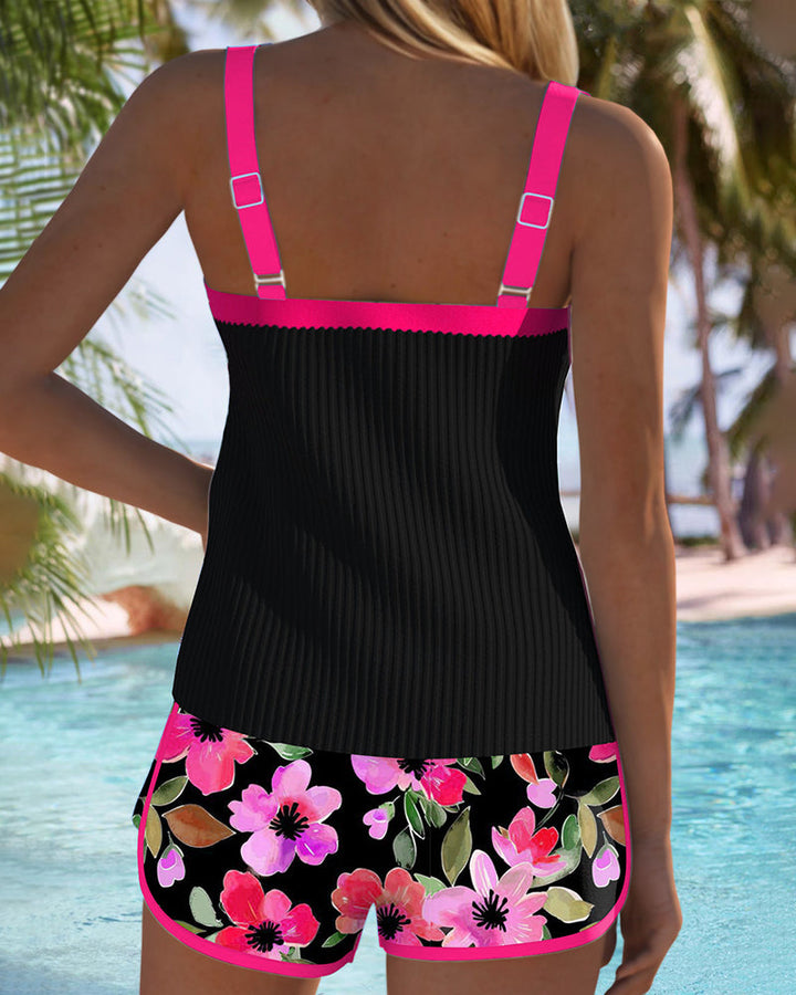Strój kąpielowy tankini damski z spodenkami kąpielowymi modelujący sylwetkę na lato