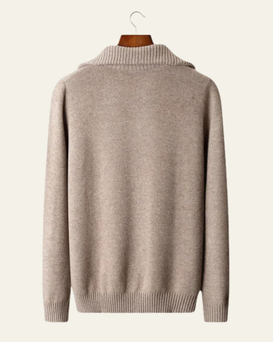 Męski sweter z wełny merino z zamkiem pod szyją warkoczowy jesienny