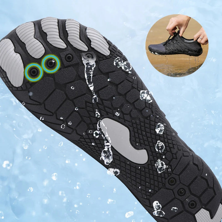 Buty barefoot skórzane z szerokim przodem i cienką podeszwą lato 2026