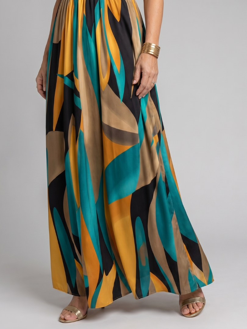 Vestido maxi de verão para mulher, de algodão, sem mangas, leve, elegante, para ocasiões especiais, comprido.