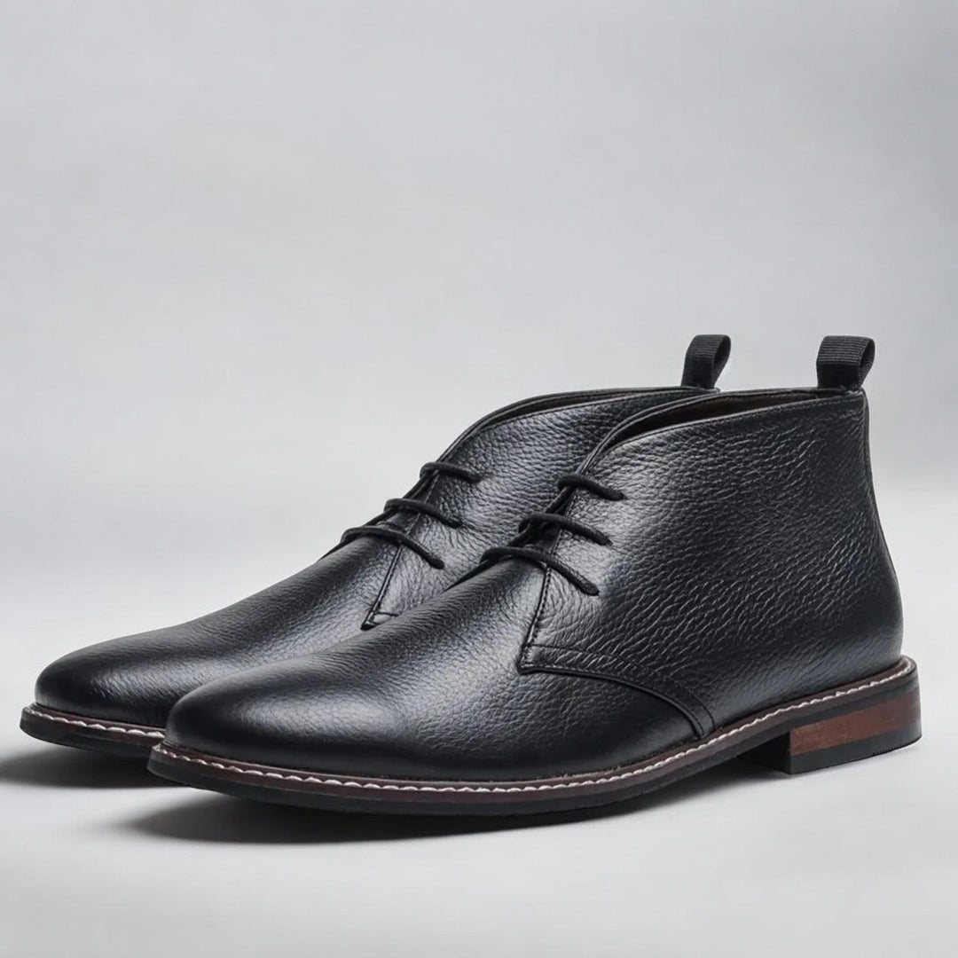 Botki męskie sznurowane chukka skóra naturalna eleganckie jesienne