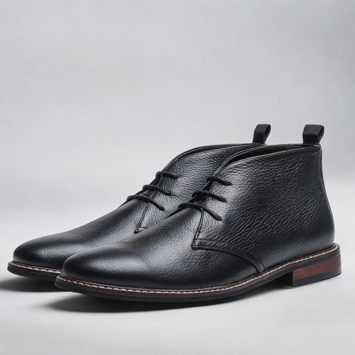Botki męskie sznurowane chukka skóra naturalna eleganckie jesienne