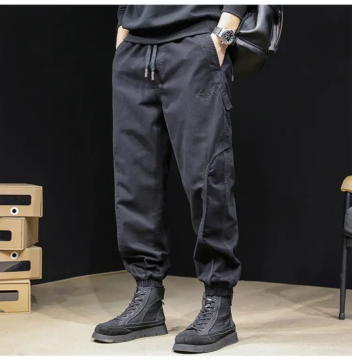 Spodnie cargo męskie bawełniane jogger spodnie męskie casual na wiosnę styl militarny