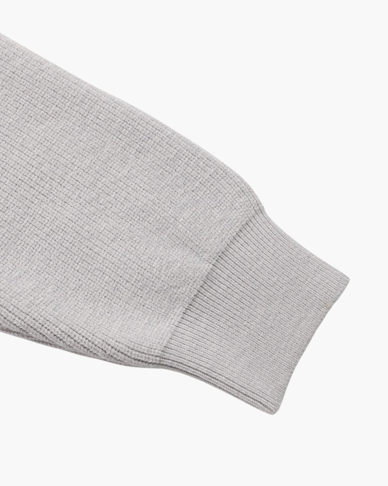 Męski sweter wełniany z zamkiem pod szyją prążkowany jesień smart casual