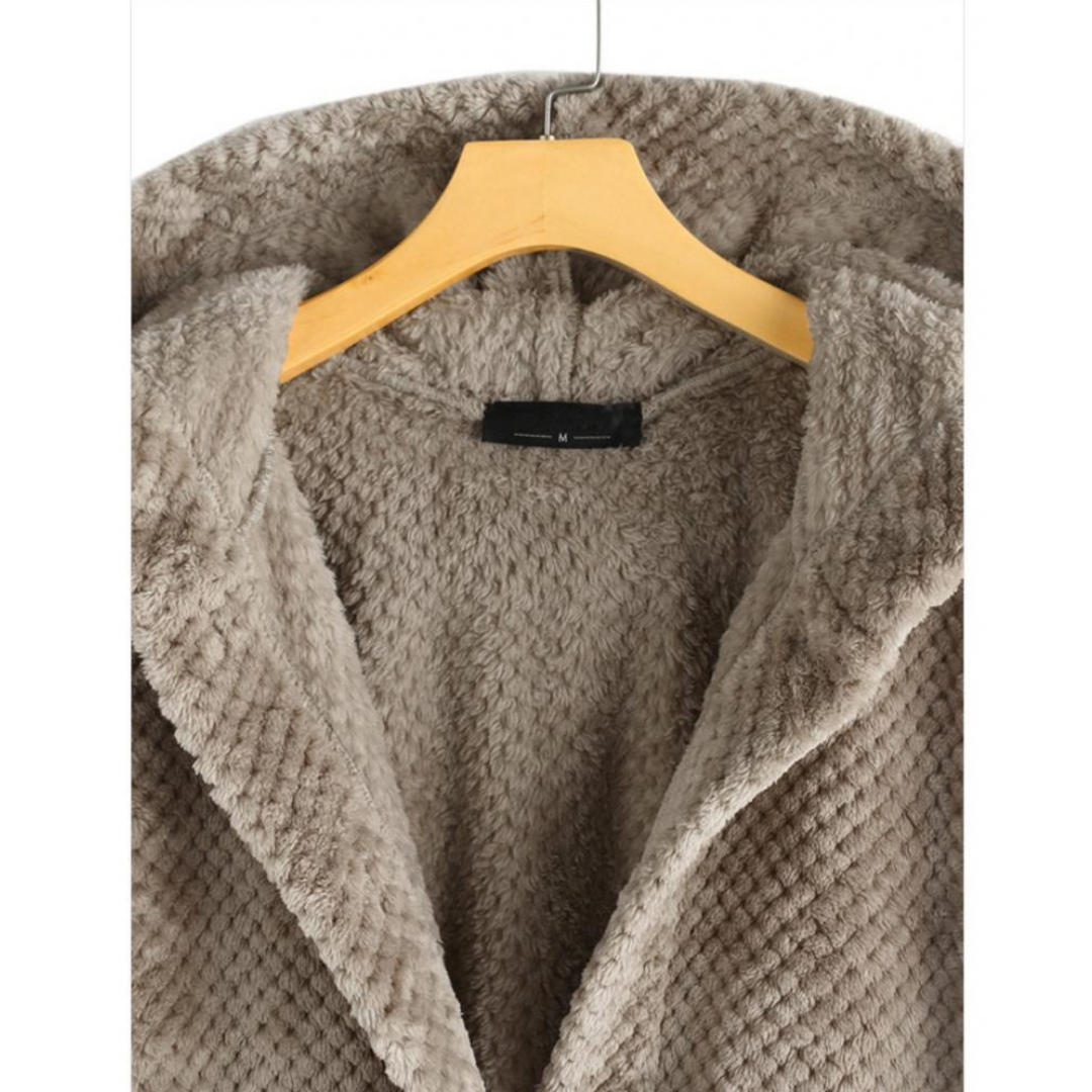 Kurtka damska fleece z kapturem ciepła casual na jesień zimę oversize