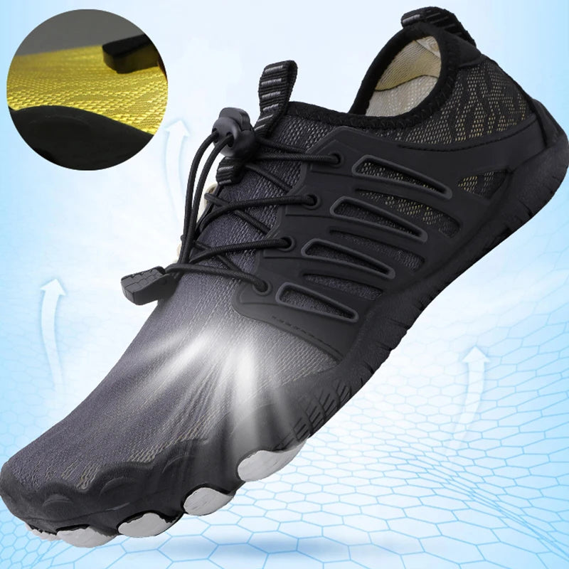 Buty barefoot skórzane z szerokim przodem i cienką podeszwą lato 2026