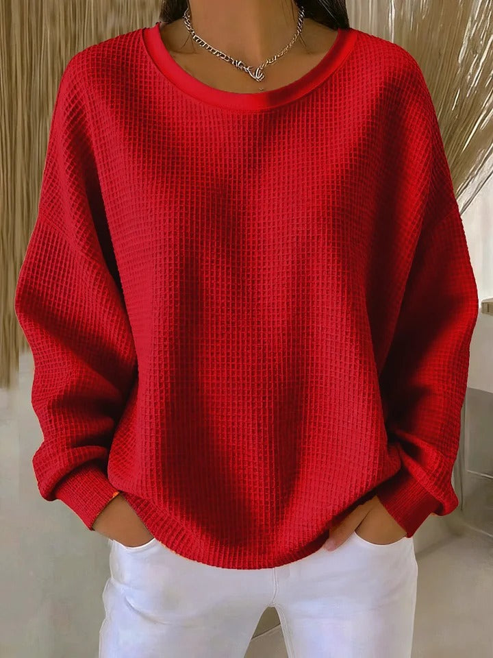 Sweter damski oversize z dzianiny na jesień, luźny fason na chłodniejsze dni
