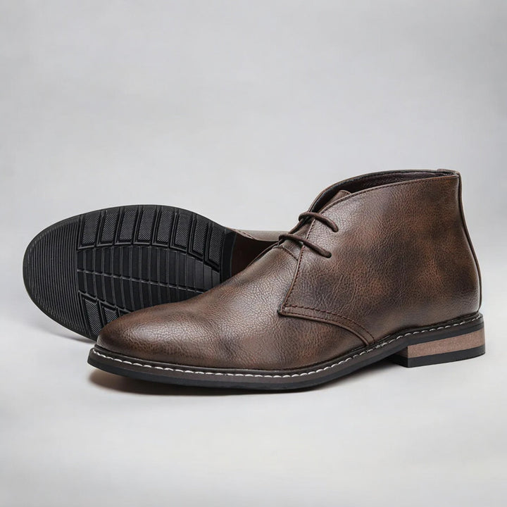Botki męskie sznurowane chukka skóra naturalna eleganckie jesienne