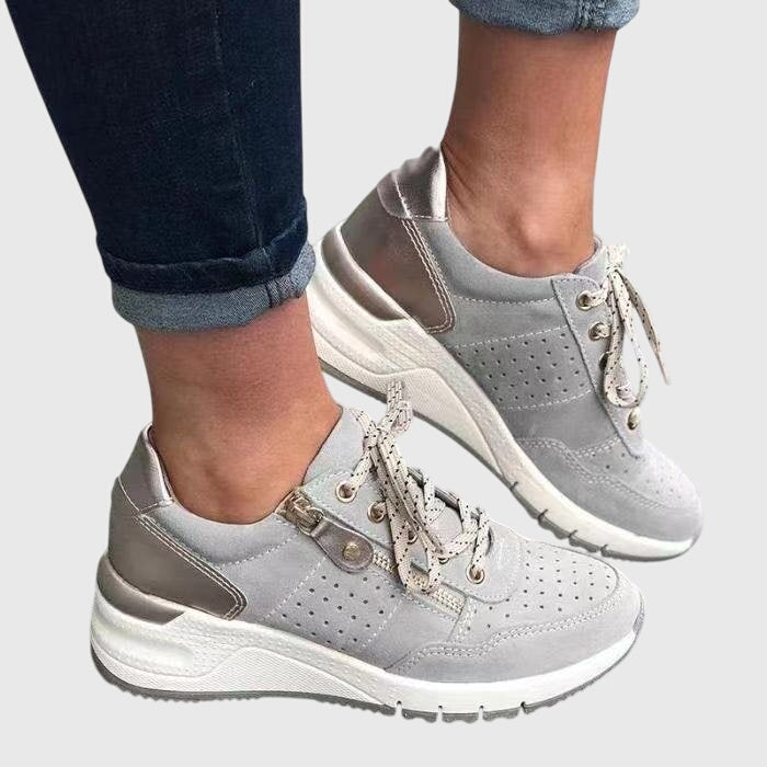 Sapatos ortopédicos femininos de pele para a temporada de outono, calçado confortável para o dia a dia