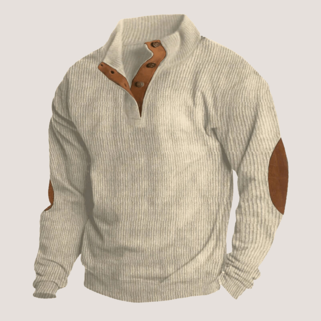 Sweter męski wełniany z kołnierzem wiosenny pulower męski casualowy dzianinowy