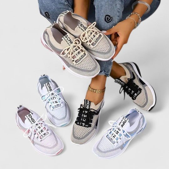 Sneakersy ortopedyczne damskie letnie lekkie przewiewne skórzane do biegania na co dzień