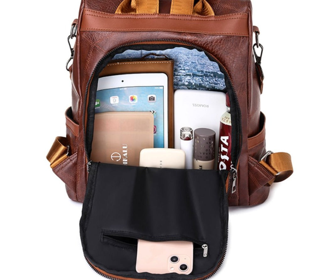 Plecak damski skórzany elegancki miejski pojemny modny backpack na co dzień