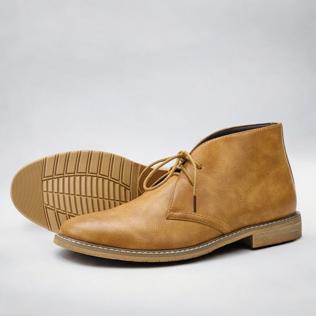 Botki męskie sznurowane chukka skóra naturalna eleganckie jesienne