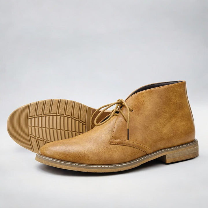 Botki męskie sznurowane chukka skóra naturalna eleganckie jesienne