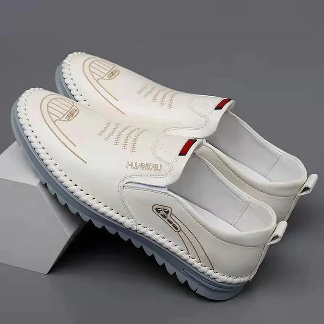 Buty męskie skórzane mokasyny wsuwane casual wygodne oddychające na wiosnę