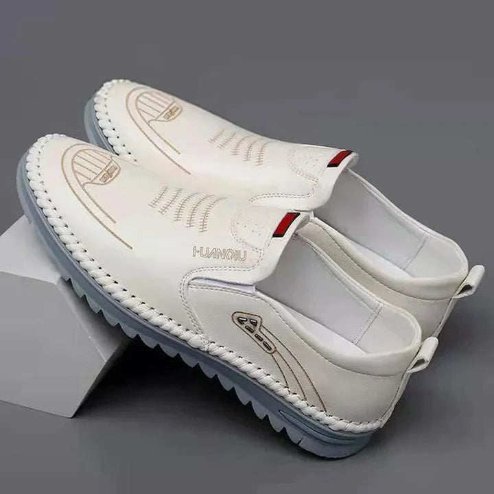 Buty męskie skórzane mokasyny wsuwane casual wygodne oddychające na wiosnę