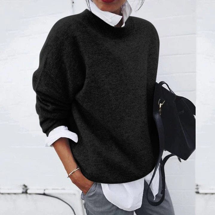 Sweter damski kaszmirowy oversize z wełny na jesień i chłodniejsze dni casualowy