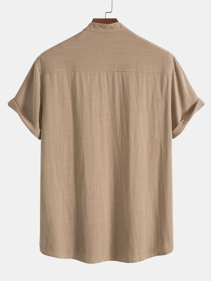 Conjunto masculino de linho camisa e calças respiráveis verão 2026