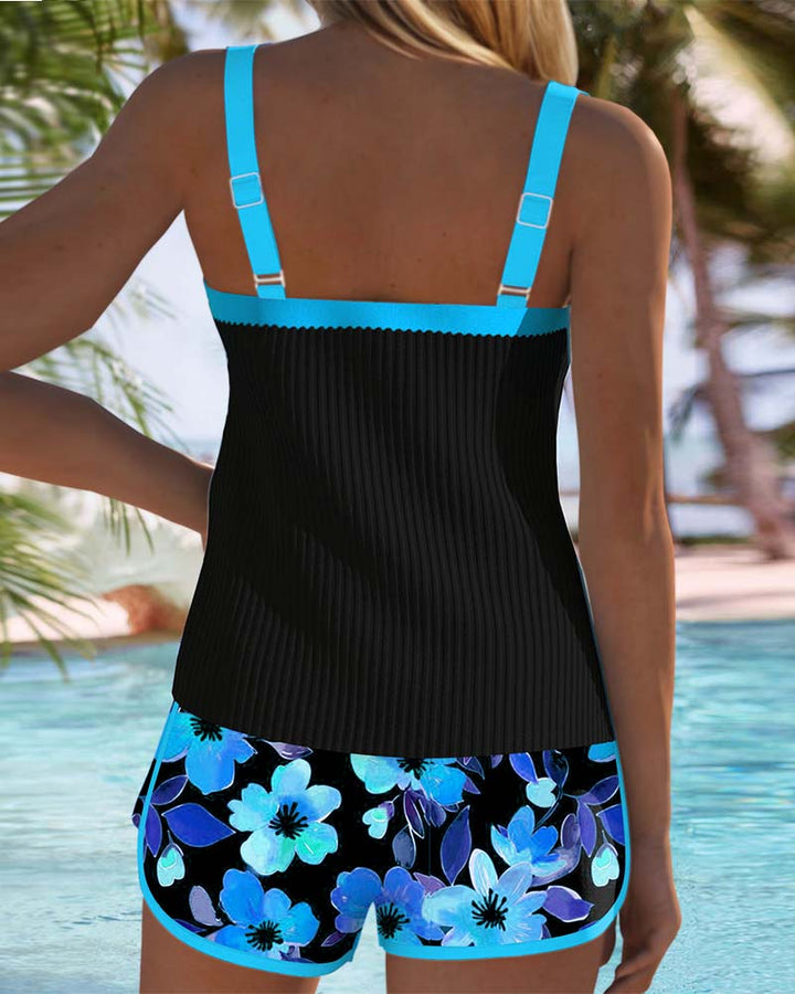 Strój kąpielowy tankini damski z spodenkami kąpielowymi modelujący sylwetkę na lato
