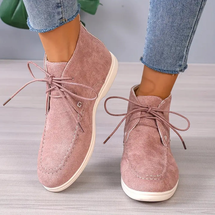 Dámské kožené boty na jaro pohodlné polobotky casual elegantní šněrovací