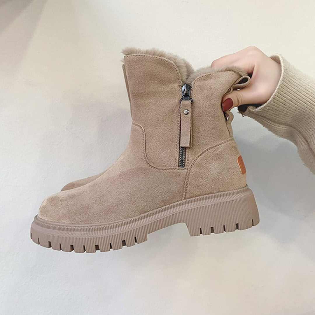 Women's winter suede ankle boots insulated comfortable casual fashionable shoes