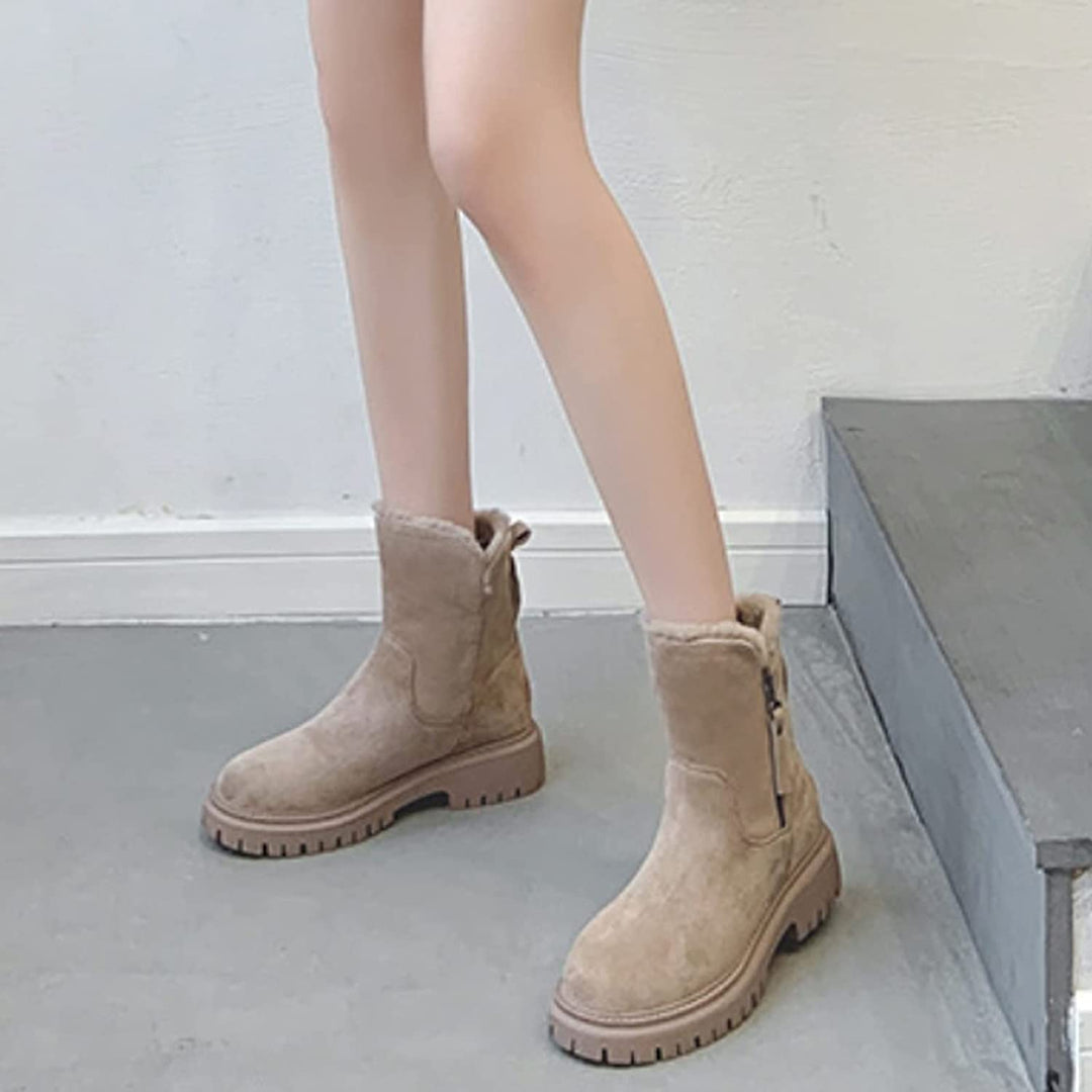 Women's winter suede ankle boots insulated comfortable casual fashionable shoes