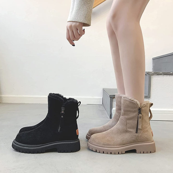 Women's winter suede ankle boots insulated comfortable casual fashionable shoes