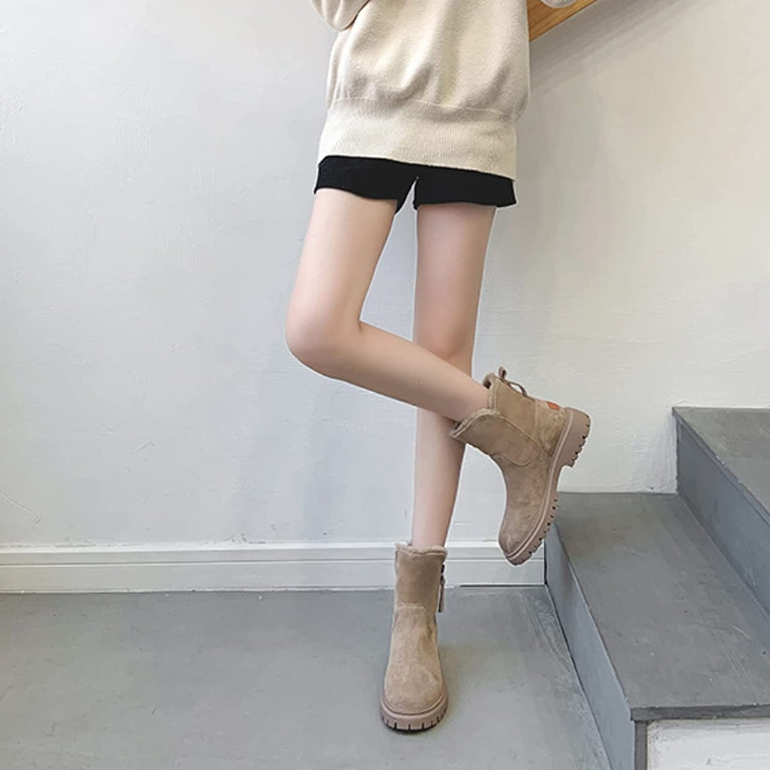 Women's winter suede ankle boots insulated comfortable casual fashionable shoes