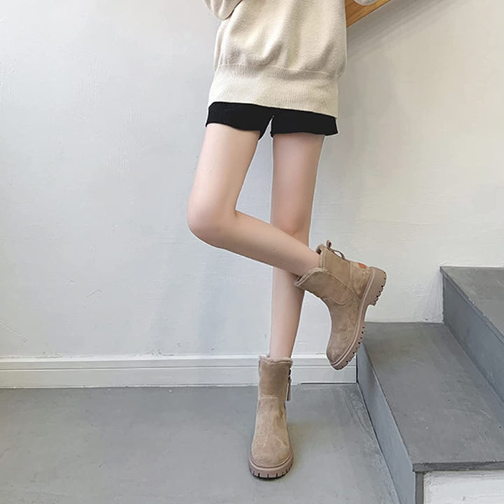 Women's winter suede ankle boots insulated comfortable casual fashionable shoes